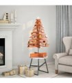vidaXL Wooden Christmas Tree for Decoration Wax Brown 100 cm Solid Wood Pine