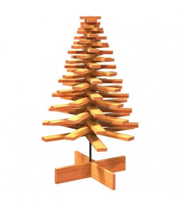 vidaXL Wooden Christmas Tree for Decoration Wax Brown 100 cm Solid Wood Pine