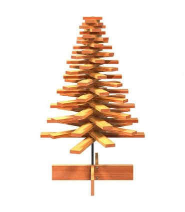 vidaXL Wooden Christmas Tree for Decoration Wax Brown 100 cm Solid Wood Pine