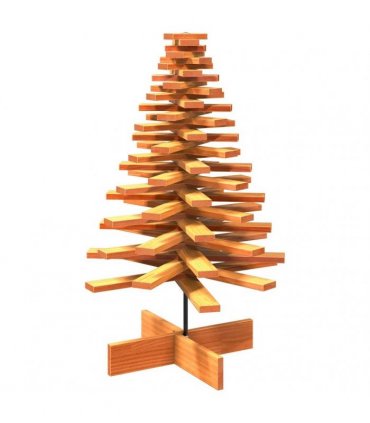 vidaXL Wooden Christmas Tree for Decoration Wax Brown 100 cm Solid Wood Pine