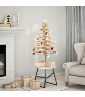 vidaXL Wooden Christmas Tree for Decoration 100 cm Solid Wood Pine — Colour: natural