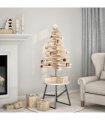 vidaXL Wooden Christmas Tree for Decoration 100 cm Solid Wood Pine — Colour: natural