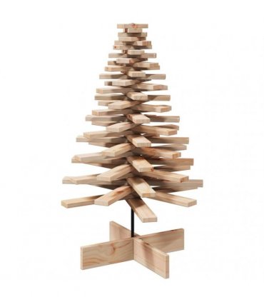 vidaXL Wooden Christmas Tree for Decoration 100 cm Solid Wood Pine — Colour: natural