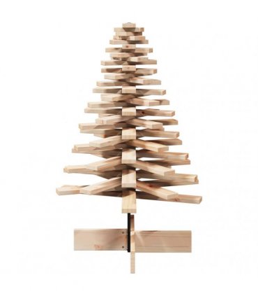 vidaXL Wooden Christmas Tree for Decoration 100 cm Solid Wood Pine — Colour: natural