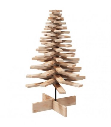 vidaXL Wooden Christmas Tree for Decoration 100 cm Solid Wood Pine — Colour: natural