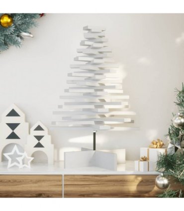 vidaXL Wooden Christmas Tree for Decoration White 80 cm Solid Wood Pine