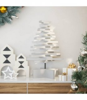vidaXL Wooden Christmas Tree for Decoration White 60 cm Solid Wood Pine