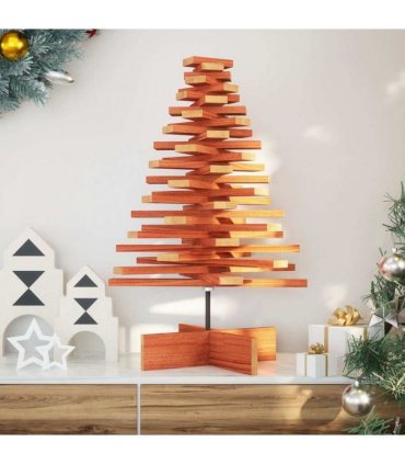 vidaXL Wooden Christmas Tree for Decoration Wax Brown 80 cm Solid Wood Pine — V0672056514