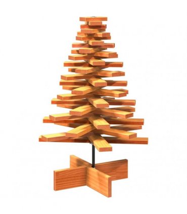 vidaXL Wooden Christmas Tree for Decoration Wax Brown 80 cm Solid Wood Pine — V0672056514