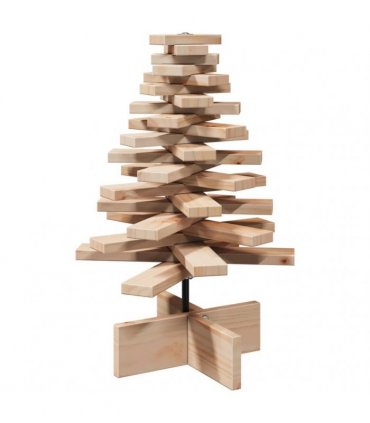 vidaXL Wooden Christmas Tree for Decoration 60 cm Solid Wood Pine — Colour: natural