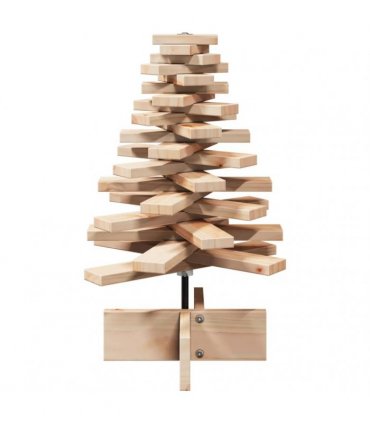 vidaXL Wooden Christmas Tree for Decoration 60 cm Solid Wood Pine — Colour: natural