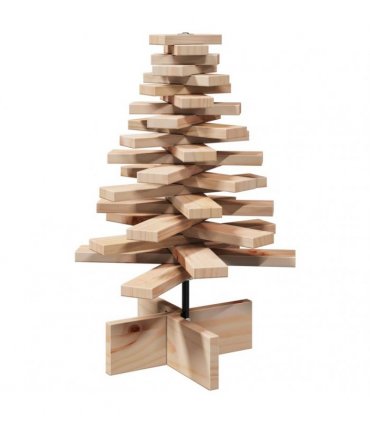 vidaXL Wooden Christmas Tree for Decoration 60 cm Solid Wood Pine — Colour: natural