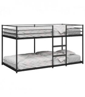 vidaXL Bunk Bed without Mattress Black 90x190 cm Steel — Size: 90 x 190 cm