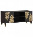 vidaXL TV Cabinet with Shelf Black 105 x 33 x 46 cm Solid Mango Wood