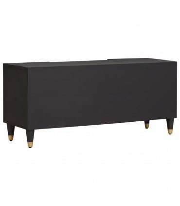 vidaXL TV Cabinet with Shelf Black 105 x 33 x 46 cm Solid Mango Wood