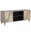 vidaXL TV Cabinet with Shelf Grey 105 x 33 x 46 cm Solid Mango Wood