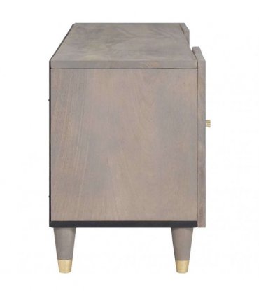 vidaXL TV Cabinet with Shelf Grey 105 x 33 x 46 cm Solid Mango Wood
