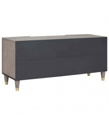 vidaXL TV Cabinet with Shelf Grey 105 x 33 x 46 cm Solid Mango Wood