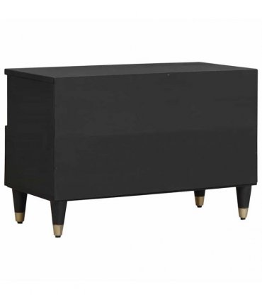 vidaXL TV Cabinet with Drawer Black 70 x 33 x 46 cm Solid Mango Wood