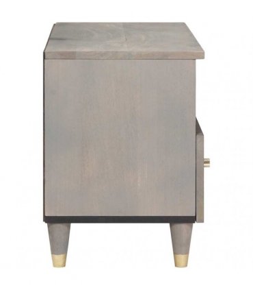 vidaXL TV Cabinet with Drawer Grey 70 x 33 x 46 cm Solid Mango Wood