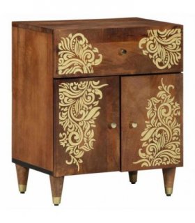 vidaXL Bedside Cabinet with Door Honey Brown 50 x 33 x 60 cm — V0672056565