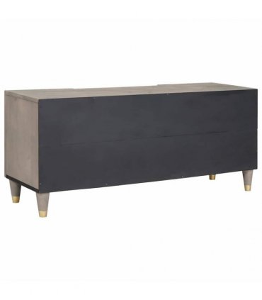 vidaXL TV Cabinet with Drawer Grey 105 x 33 x 46 cm Solid Mango Wood