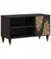 vidaXL TV Cabinet with Shelf Black 80 x 33 x 46 cm Solid Mango Wood