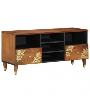 vidaXL TV Cabinet Honey Brown 100 x 33 x 46 cm Solid Mango Wood
