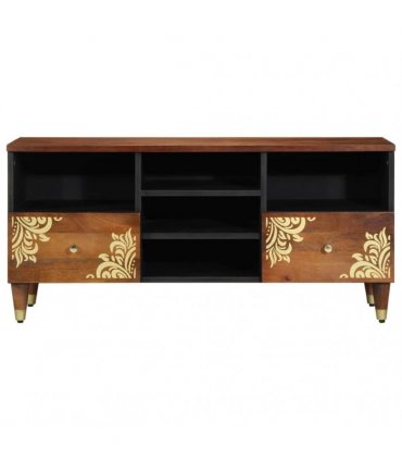 vidaXL TV Cabinet Honey Brown 100 x 33 x 46 cm Solid Mango Wood