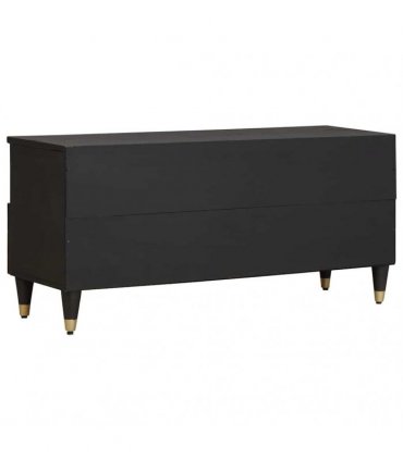 vidaXL TV Cabinet with Drawer Black 100 x 33 x 46 cm Solid Mango Wood