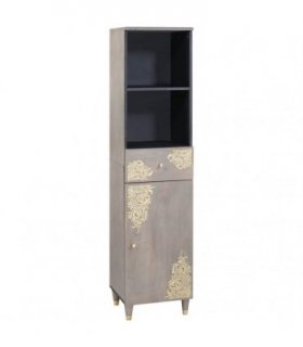 vidaXL Bathroom Cabinet Grey 38 x 33 x 160 cm Solid Mango Wood