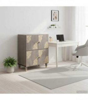 vidaXL Sideboard Grey and Gold 60 x 33 x 75 cm Solid Mango Wood — V0672056611