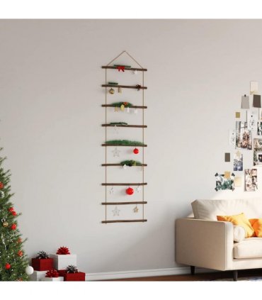 vidaXL Wall Decoration Ladder-Shaped 50x150 cm Natural Branch — Size: 50 x 150 cm