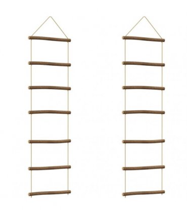 vidaXL Wall Decorations Ladder-Shaped 2 pcs 30x100 cm Natural Branch — Size: 30 x 100 cm