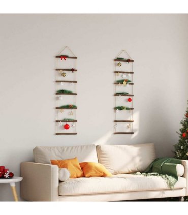 vidaXL Wall Decorations Ladder-Shaped 2 pcs 30x100 cm Natural Branch — Size: 30 x 100 cm
