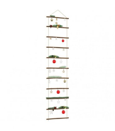 vidaXL Wall Decoration Ladder-Shaped 50x200 cm Natural Branch — Size: 50 x 200 cm