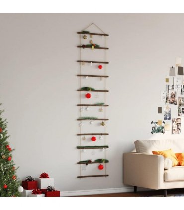 vidaXL Wall Decoration Ladder-Shaped 50x200 cm Natural Branch — Size: 50 x 200 cm