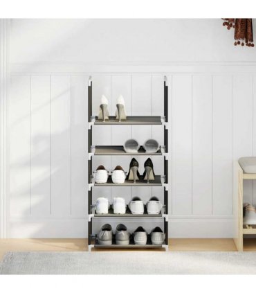 vidaXL Shoe Rack 5-Tier Black 44x28x94 cm Non-woven Fabric — Size: 44 x 28 x 94 cm