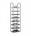 vidaXL Shoe Rack 8-Tier Black 44x28x145 cm Non-woven Fabric — Size: 44 x 28 x 145 cm