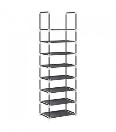 vidaXL Shoe Rack 8-Tier Black 44x28x145 cm Non-woven Fabric — Size: 44 x 28 x 145 cm