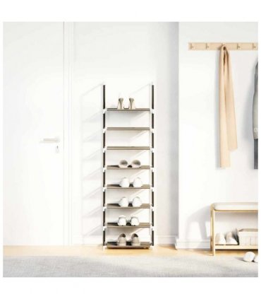 vidaXL Shoe Rack 8-Tier Black 44x28x145 cm Non-woven Fabric — Size: 44 x 28 x 145 cm