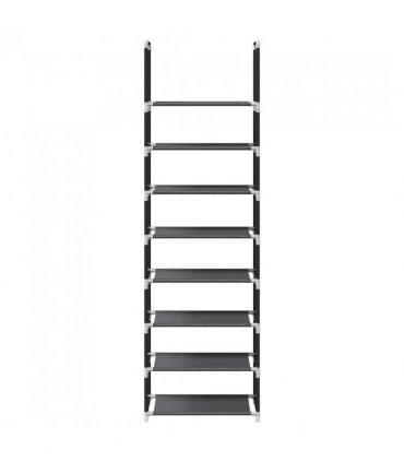 vidaXL Shoe Rack 8-Tier Black 44x28x145 cm Non-woven Fabric — Size: 44 x 28 x 145 cm