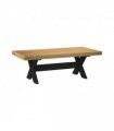 vidaXL Coffee Table NOAIN X-Shaped Legs 120x60x40 cm Solid Wood Pine — Colour: natural, Model: x shape