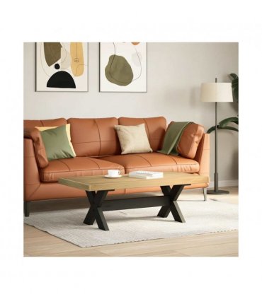 vidaXL Coffee Table NOAIN X-Shaped Legs 120x60x40 cm Solid Wood Pine — Colour: natural, Model: x shape