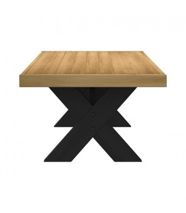 vidaXL Coffee Table NOAIN X-Shaped Legs 120x60x40 cm Solid Wood Pine — Colour: natural, Model: x shape
