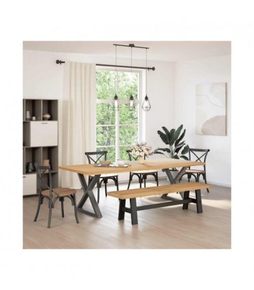 vidaXL Dining Bench NOAIN A-Shaped Legs 180x40x45 cm Solid Wood Pine — Colour: natural, Model: a shape