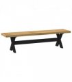 vidaXL Dining Bench NOAIN X-Shaped Legs 180x40x45 cm Solid Wood Pine — Colour: natural, Model: x shape