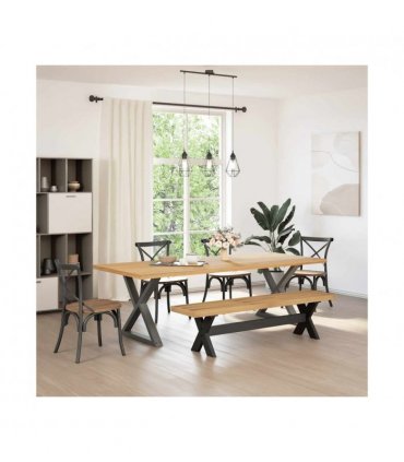 vidaXL Dining Bench NOAIN X-Shaped Legs 180x40x45 cm Solid Wood Pine — Colour: natural, Model: x shape