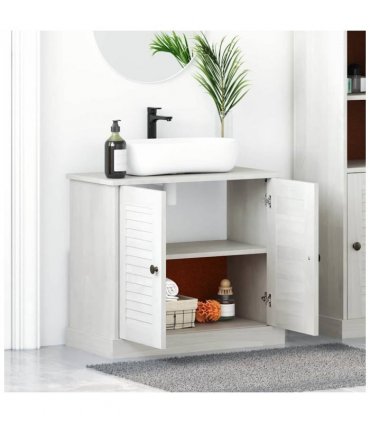 vidaXL Sink cabinet VIGO White and Antique White 68 x 34 x 59 cm