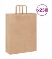 vidaXL Paper Bags 250 pcs with Handles Brown 32x12x42 cm — Size: 32 x 12 x 42 cm